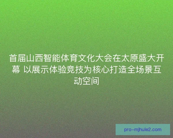 首届山西智能体育文化大会在太原盛大开幕 以展示体验竞技为核心打造全场景互动空间 首届山西智能体育文化大会在太原盛大开幕 以展示体验竞技为核心打造全场景互动空间